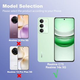 CAUHENYEE Transpanrent Hülle für Realme C75 4G Handyhülle, mit 1-teiligem Displayschutz aus gehärtetem Glas, dünne und weiche, klare TPU-Hülle, Kratzfeste, stoßfeste Hülle