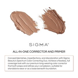 Sigma Beauty Spectrum Color-Correcting Duo – Color Correcting Cream for Concealing and Priming Skin, 2in1 Makeup Set with Buildable, Customizable Shades for all Skin Types (Medium to Dark)