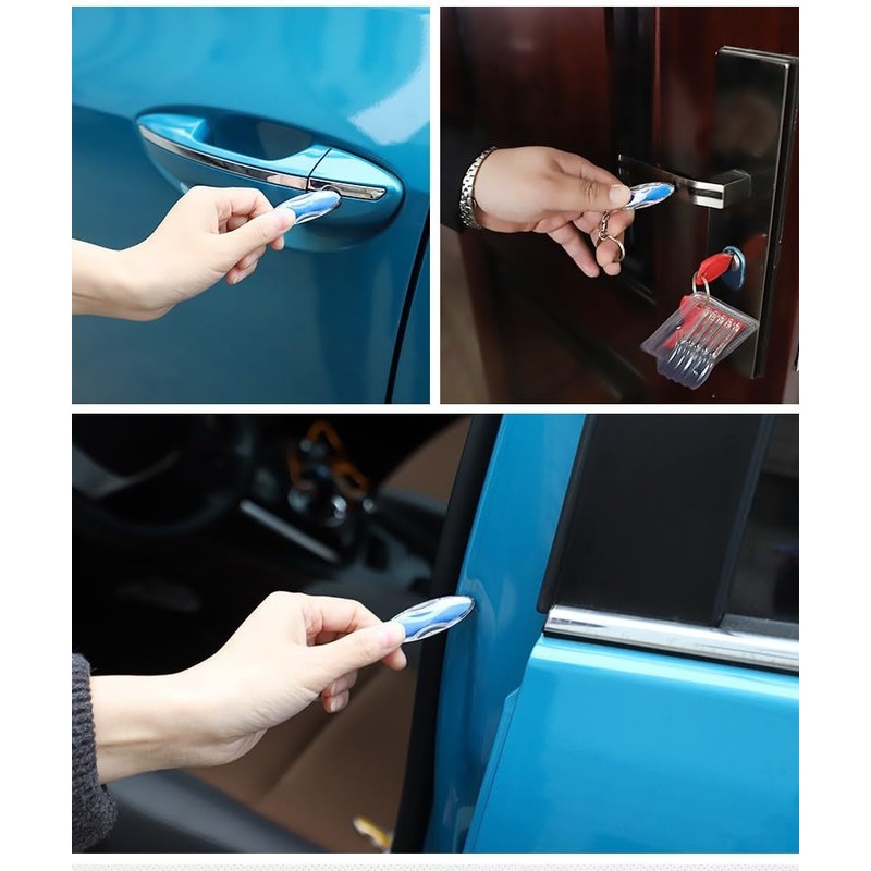 Blue Car Static Human Body Static Eliminator Discharger Anti-Static Keychain