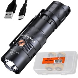 Fenix PD25R 800 Lumen USB Rechargeable EDC Flashlight with 2X ARB-L16 and LumenTac Organizer