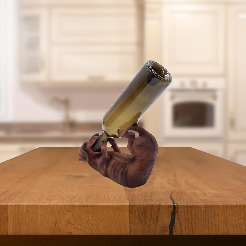 Dachshund Dog Wine Bottle Holder, Unique Home Bar Decor, Canine