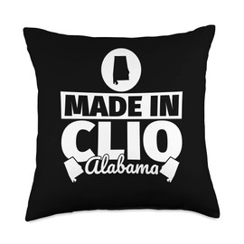 Funny Clio Alabama Made in Clio Alabama Throw Pillow, 18x18, Multicolor