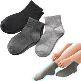 [ｓｍｉｌｅ　ｓｍｉｌｅ　ｓｍｉｌｅ] 冷感 ソックス 3足組 紳士用 メンズ 夏用 靴下 ショート丈 吸汗速乾 接触冷感 蒸れない ブラック グレー レーヨン QMAX0.2以上