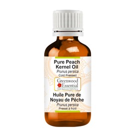 Greenwood Essential Natural Peach Kernel Oil (Prunus Persica) Natural Pure Therapeutic Quality Cold Pressed 5 ml (0.16 oz)