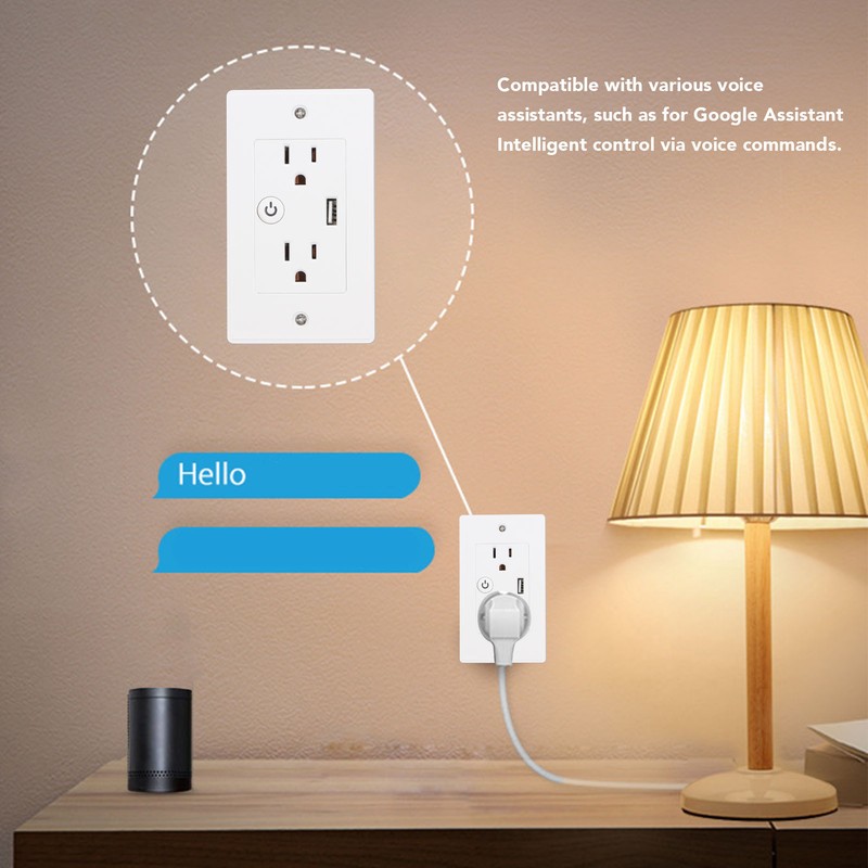 Smart Wall Outlet USB Voice Control Multifunctional WiFi Wall Socket