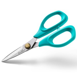 Beaditive Sewing Scissors, 6 Inch Stainless Steel Fabric Scissors, Professional Scissors with Serrated Blade, Comfortable Craft Cutter and Tailor's Scissors (Teal)