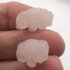 PremiumBead 2 Rose Quartz Hand Carved Bison / Buffalo Animal