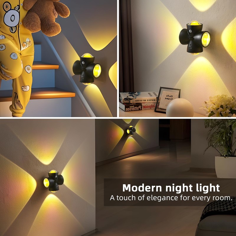 NEORIVER Rechargeable LED Night Light with Motion Sensor, 100 Lumens,