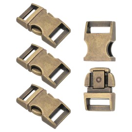 PATIKIL Quick Side Release Buckle 25mm, 4Pcs Metal Buckles Replacement No Sewing Snaps Clips Clasps for Backpack Straps Fanny Pack Webbing Dog Collars, Bronze