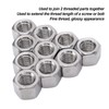10Pcs Coupling Nut Hex M12 Stainless Steel Rod Connector Nut