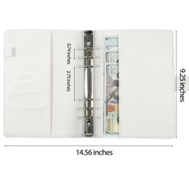 Aesthetic A5 6 Ring Binder Refillable Notebook Budget Binder Magnet Closure Fabric Tulip Flora Binder 5.5 x 8.5 1.5 Inch Loose Leaf Planner with 7 PP Pockets for Women School Office