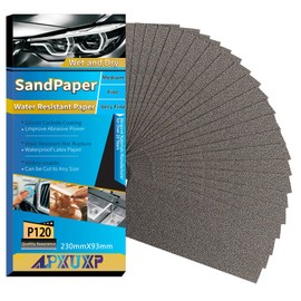 ALPXUXP Sandpaper P120 Grit Pack of 30 Wet and Dry Professional Water Emery Paper for Car Metal Wooden Furniture Stone Varnish Glass 23 x 9 cm