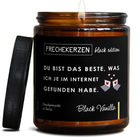 Lustige Duftkerze mit Spruch für Partner | Handgemacht aus Sojawachs | In Geschenkbox | Valentinstag Geburtstagsgeschenk | Ehe Mann, Freund, Frau, Freundin, Verlobte, Jahrestag |Black Vanilla