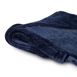 BIRDROCK HOME Internet’s Best Plush Throw Blankets - Navy (Blue) - Ultra Soft Couch Blanket - Light Weight Sofa Throw - 100% Microfiber Polyester - Easy Travel - Bed - 50 x 60