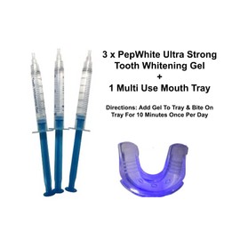PepWhite Ultra - Super Strong Teeth Whitening (3 x Gel Refill + Mouth Tray Only)