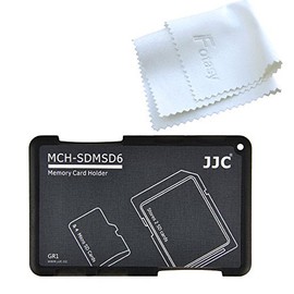 JJC MCH-SDMSD6GR Small Wallet Memory Card Case, SD Memory Card Case, Micro SD Card Holder Case fits 2 SD Cards 4 Micro SD Cards, Slim, Light Weight, Credit Card Size