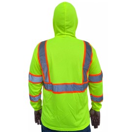 TuGlow Hoodie Yellow  High Visibility Safety Shirt  With Reflective Stripes - 5X