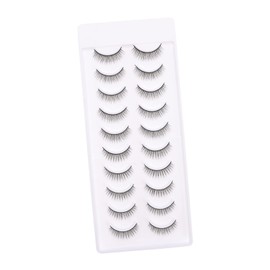 Ipetboom 10pairs Chemical Fiber Eyelashes for Natural Makeup Look Comfortable Lightweight False Lashes for Stunning Eyes Easy to Trim and Apply for Daily Wear