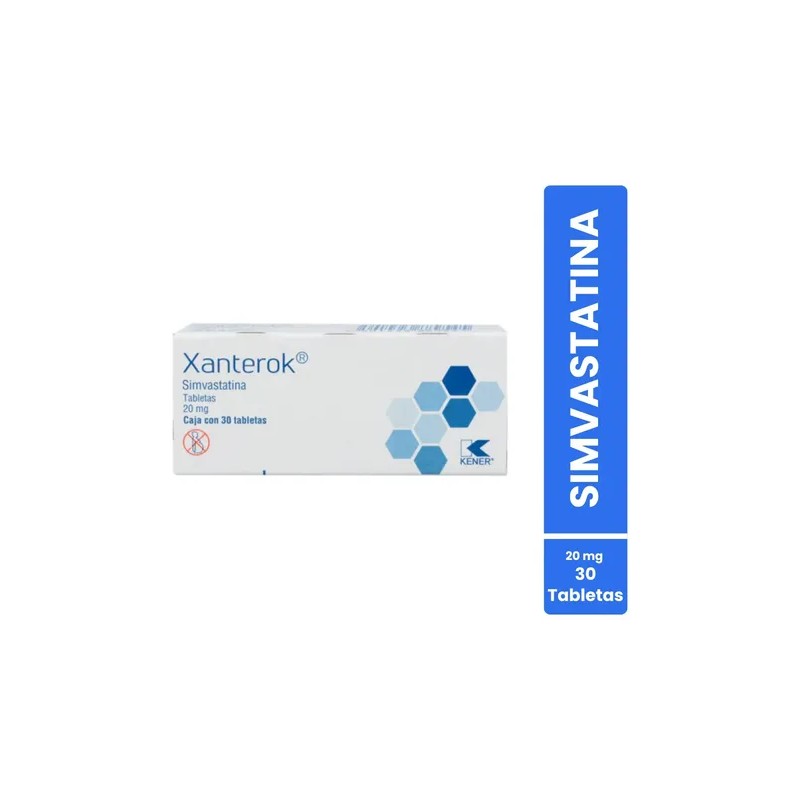 Xanterok Simvastatina 20 Mg Caja con 30 Tabletas Kener