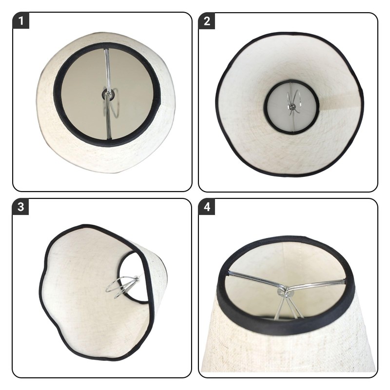 Small Lamp Shades Clip on Bulb, Linen Chandelier Shades Set