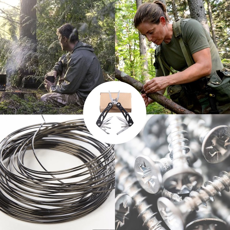 FIBOUND Multi-purpose Pliers, Multi-tool, Stainless Steel, Black