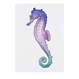 'Tropical Seahorse' Temporary Tattoo - Water Resistant, Skin-Safe, Non-Toxic Transfer (TO00071927)