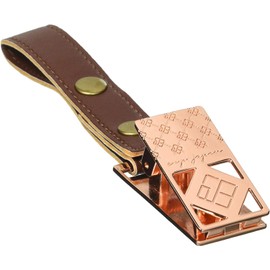 eP03pg Shoe Clip, PKG - Synthetic Leather Brown, Metal Shoe Pinch, For Strollers, Multi Clip, 1 Piece