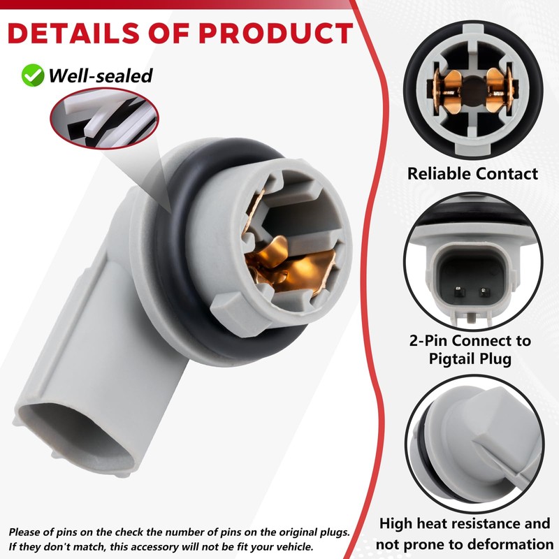 Svicari 2PCS Side Marker Light Bulb Socket Holder Compatible with