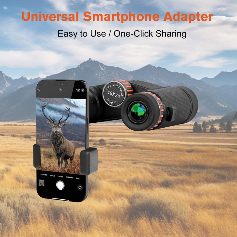 Hipimvp 10X26 Professional Binoculars for Adults high Powered with Phone