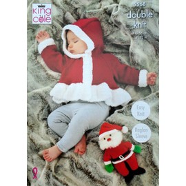 Knitting Pattern Baby Christmas Jacket Hat and Hoodie in Comfort DK 5568 King Cole
