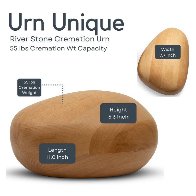 URN UNIQUE River Stone Urn for Ashes - 55 lbs
