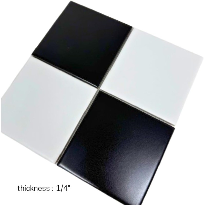 Tenedos HTC332 Matte Black and White Porcelain Tile – 8x8