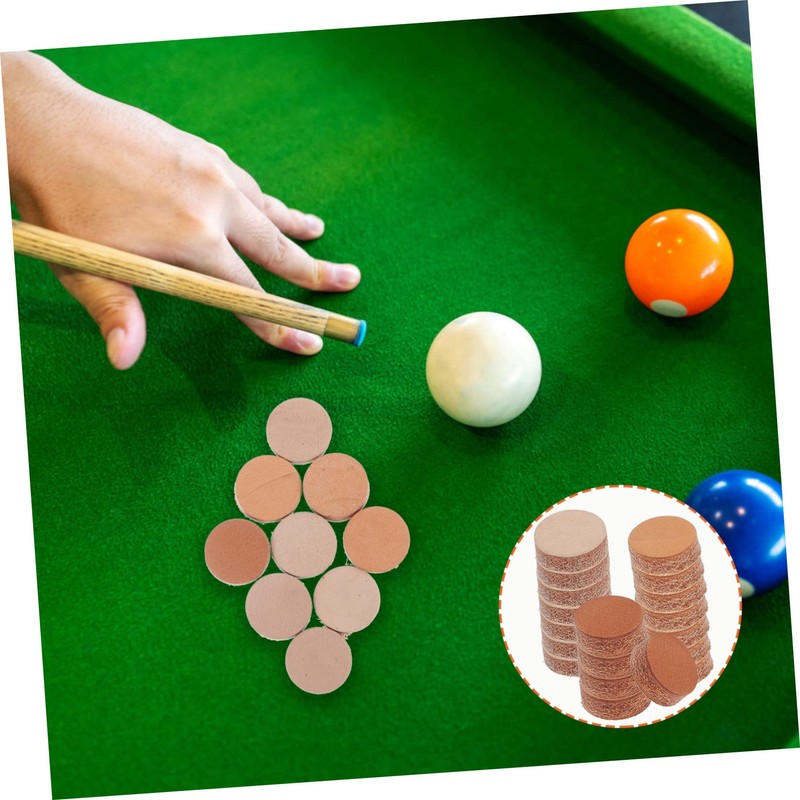 BESPORTBLE 2sets Billiard Tip Head Leather Pool Tips Pool Necessity