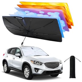 NEVERLAND Upgrade Umbrella Sun Shade for Car Windshield - Superior UV Protection, Portable Foldable Design, Durable & Tear-Resistant, Quick Installation,Sun Blocker for Car (57" L x 31" W)