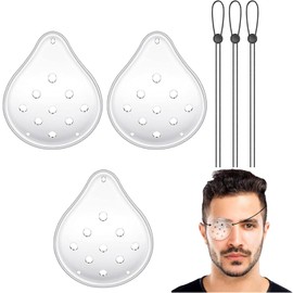3 Pcs Transparent Ventilated Eye Patches,9 Hole Protective Eye Shield with Adjustable Strap,Eye Shield After Cataract Surgery,Transparent Eye Shield After Surgery.