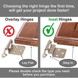 DecoBasics 3/8" Inset Cabinet Hinges Bronze (10 Pair -20 Pcs) Oil Rubbed Bronze Offset Self Closing Cabinet Hinges for Kitchen Cabinets w/Bumpers & Upgraded Screws