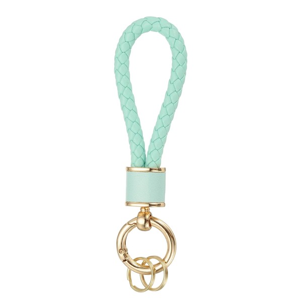 sourcing map 1 Pack Braided Leather Keychain, Keychain Ring Woven
