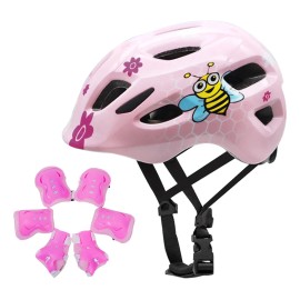 Juego De Casco De Bicicleta Para Niños De 3 A 8 Años Tamaño Ajustable Ciclismo Rodillo Patinaje Rodilla Protecciones Patines Para Bicicleta Para Monopatín, Ciclismo, Mini Bike Riding Y Otros Deportes