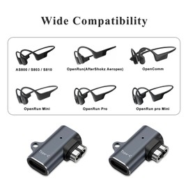 Vancle Pack of 2 USB C to SHOKZ OpenRun Pro Adapter, USB C Female Charging Adapter for Shokz Openrun/Shokz Openrun Mini/SHOKZ OpenRun Pro Mini Chargers, [With Lanyard] Portable Charging Adapter