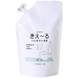 環境大善 Kireiru D Series Toilet Deodorizing Jelly (Refill, 16.9 oz (480 g), Unscented), Made in Japan, 100% Natural Ingredients, Bathroom Deodorizer, Colorless Transparent Liquid