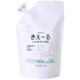 環境大善 Kireiru D Series Toilet Deodorizing Jelly (Refill, 16.9 oz (480 g), Unscented), Made in Japan, 100% Natural Ingredients, Bathroom Deodorizer, Colorless Transparent Liquid