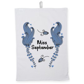 Hippowarehouse Miss september Tea Towel Eco Printed Dish Cloth Kitchen accessory 50cmx70cm 100% Cotton
