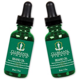 Clubman- Aceite para barba Pinaud, hidratación equilibrada para el vello facial y la piel, paquete de 2 unidades de 1 oz