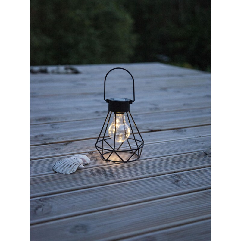 Best Season 481-49 LED Solar Lantern, Patio Lighting, Black, Approx.