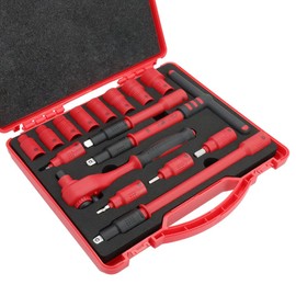 MichaelPro 16-Piece 3/8" Drive VDE Insulated Tools Set with Sockets, Bits Sockets, Wrenches, Ratchet, Electrical Tools | MP005047