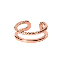 Purelei® Mau Adjustable Ring - Adjustable Ring in Gold, Silver and Rose Gold - Elegant Design with Twisted Look - Sizes S/M and M/L - High Quality Stainless Steel, Stainless Steel