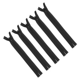 5 Pieces Nylon Invisible Zippers for Sewing 60cm Black Nylon Hidden Zippers for Bags,Pouches,Pillow Covers Making and Replacement