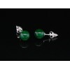 Pair of Solid Sterling Silver 8mm Natural Malay Jade Gemstone