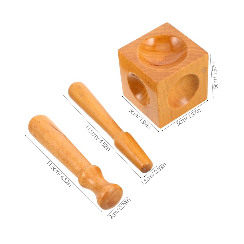 TEHAUX Wood Punch Kit Jewelry Making Tool Wooden Doming Dapping