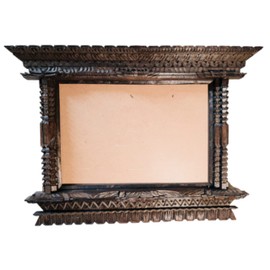 Handcrafted Solid Wooden Large Family Single Photo Frame 17X12 IN Ankhi Jhyal Nepalese Antique Architectural Excellence Decorated House Decoration Vintage Window Photo frame Handmade In Nepal